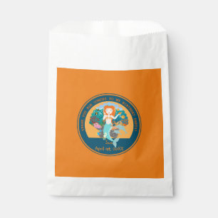 Mermaid and dolphins under the sea birthday party favour bag