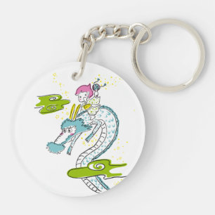 Mermaid and Dragon Key Ring