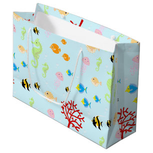 Mermaid and friends girly Birthday Party Large Gift Bag
