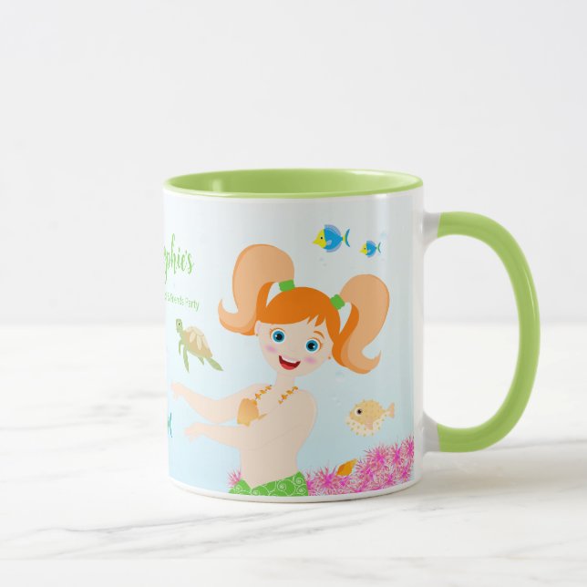 Mermaid and friends girly Birthday Party Mug (Right)