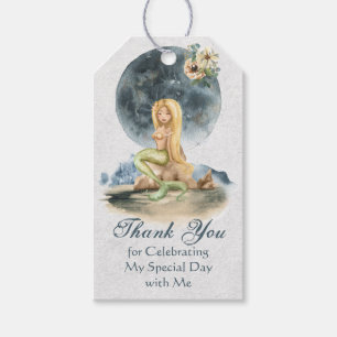 Mermaid and Full Moon Beach Bridal Shower Favour Gift Tags