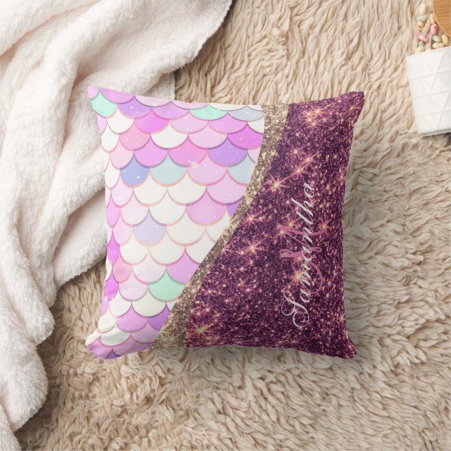 Mermaid and Glitter Cushion (Blanket)