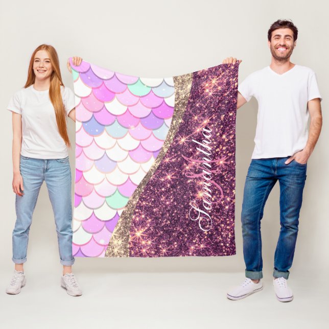 Mermaid and Glitter Fleece Blanket (In Situ)