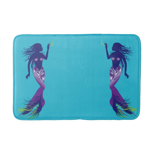 Mermaid and Golden Hook Bath Mat (Front)