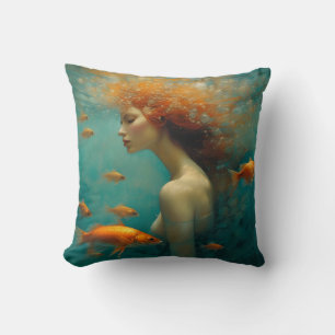 Mermaid and Goldfish Cushion