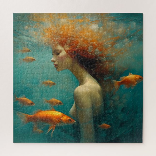 Mermaid and Goldfish Jigsaw Puzzle (Vertical)