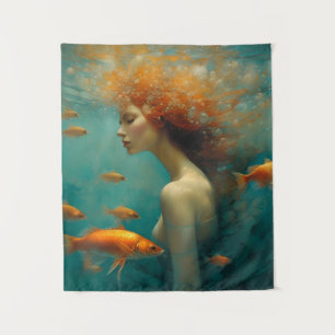 Mermaid and Goldfish Tapestry