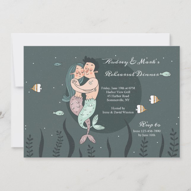 Mermaid and Her Man Invitation (Front)