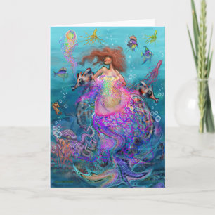 Mermaid and Jellyfish Card