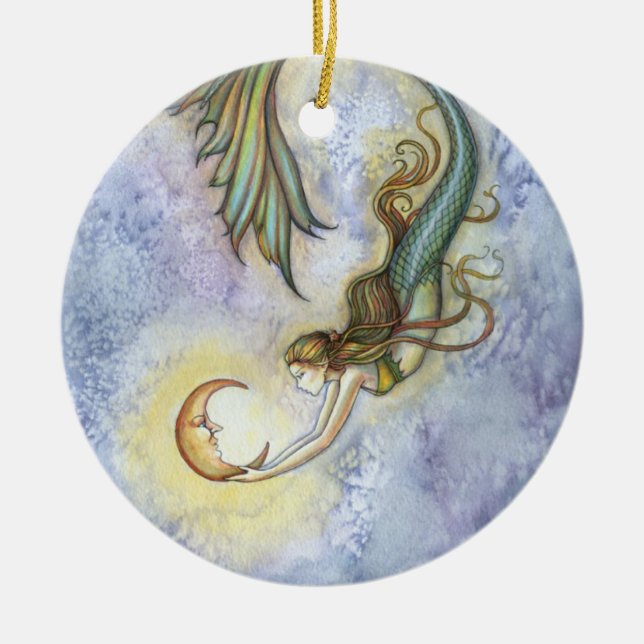Mermaid and Moon Ornament (Front)