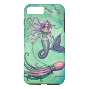 Mermaid and Octopus Fantasy Art Illustration iPhone 8 Plus/7 Plus Case
