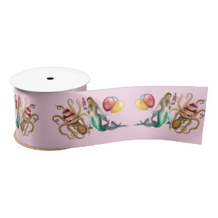 Mermaid and Octopus Party Tissue Paper Satin Ribbon