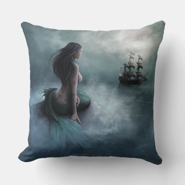 Mermaid and Pirate Ship Cushion (Front)