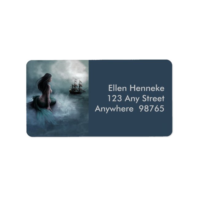 Mermaid and Pirate Ship Label (Front)