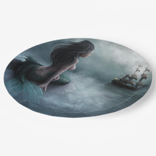 Mermaid and Pirate Ship Paper Plate