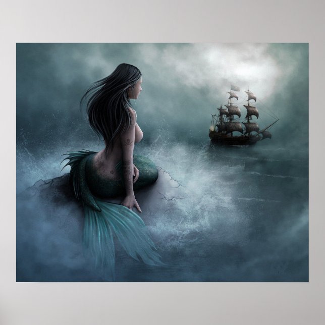 Mermaid and Pirate Ship Poster (Front)
