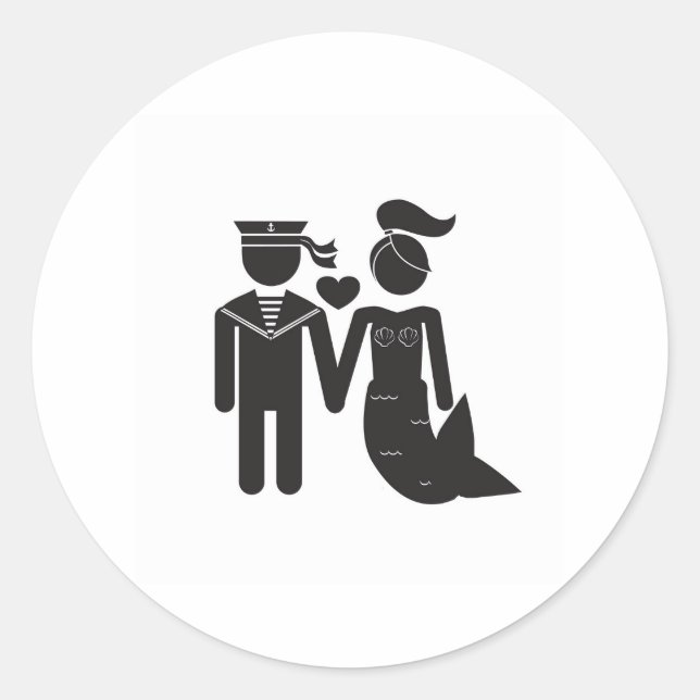 Mermaid and Sailor Sticker (Front)