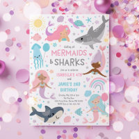 Mermaid And Shark Sibling Joint Birthday Party 