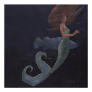 Mermaid and the Blue Fish Poster