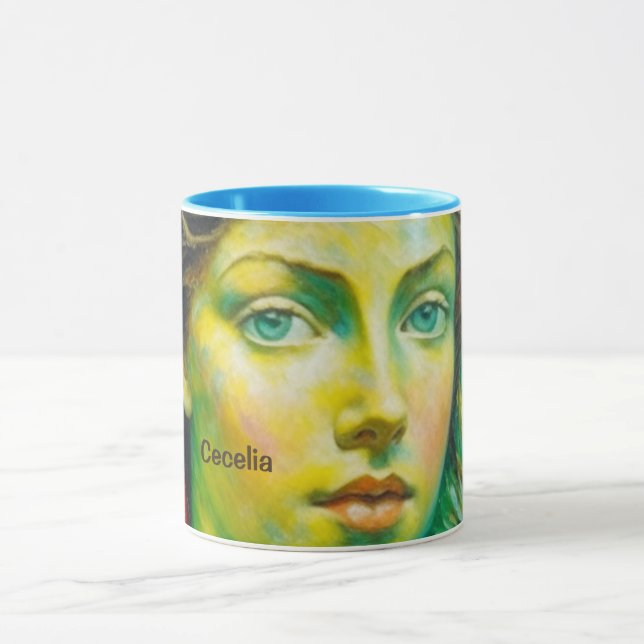 Mermaid and the sea personalized mug (Center)