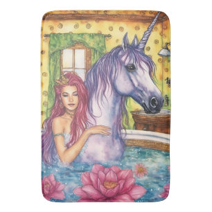 Mermaid and Unicorn Bathing fantasy Bath Mat