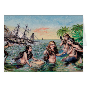 Mermaid Antique Magic Nautical Ocean