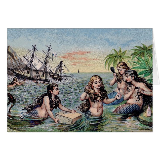 Mermaid Antique Magic Nautical Ocean (Front Horizontal)