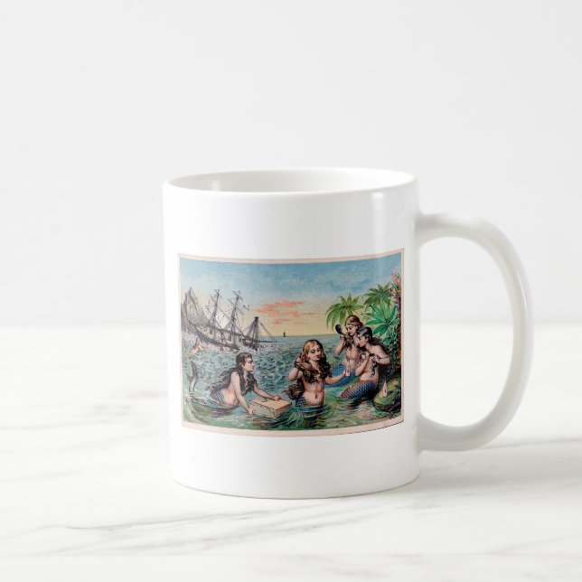 Mermaid Antique Magic Nautical Ocean Coffee Mug (Right)