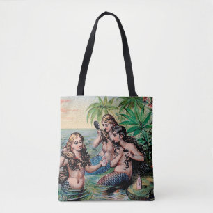 Mermaid Antique Magic Nautical Ocean Tote Bag