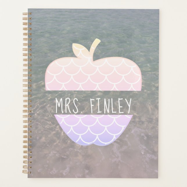 Mermaid Apple Ocean Teacher Planner (Front)