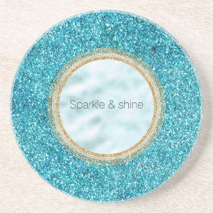 Mermaid Aqua Glitz Glitter Coaster