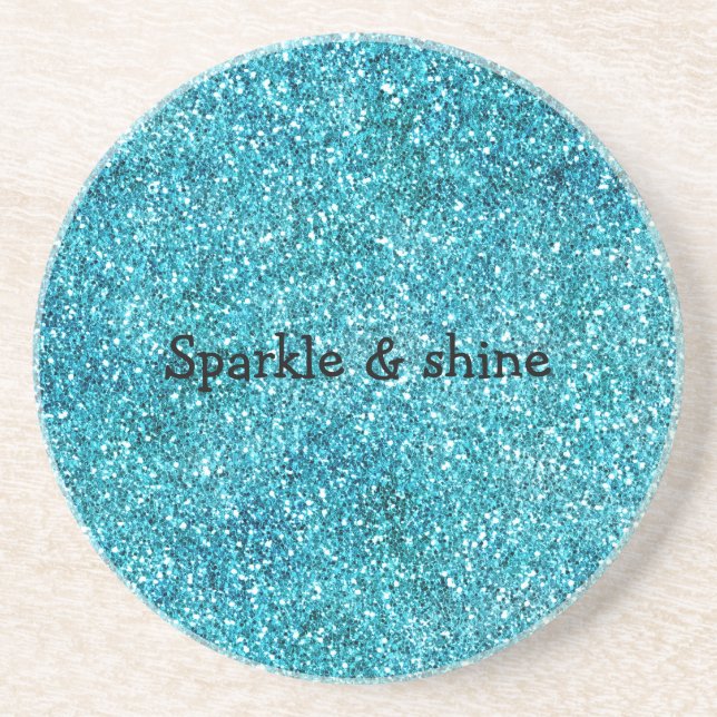 Mermaid Aqua Glitz Glitter Coaster (Front)