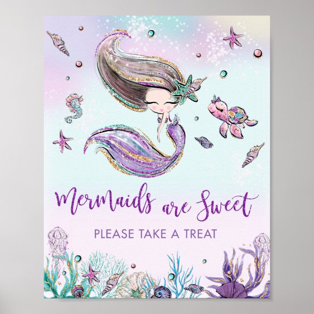 Mermaid are Sweet Please Take a Treat Sign (Front)