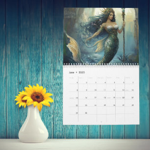 Mermaid Art Any Year Fantasy Calendar