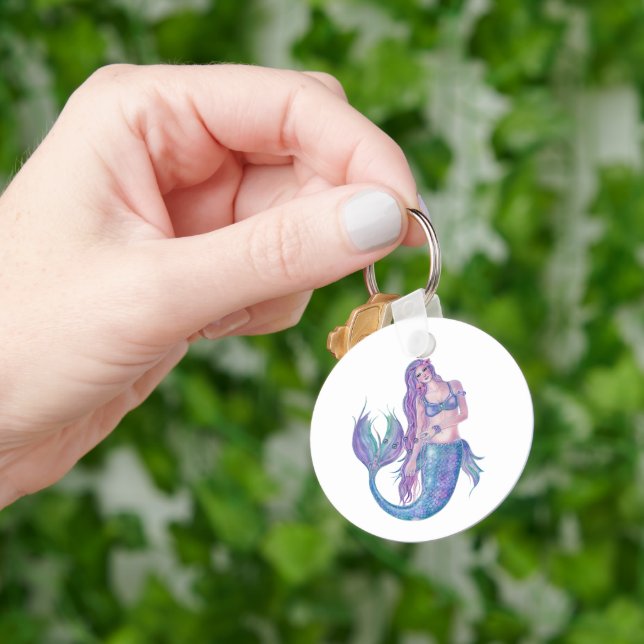 Mermaid art by Renee  Key Ring (Hand)