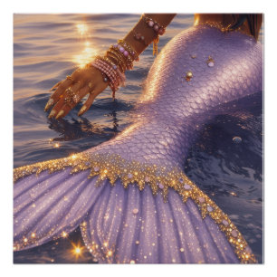 mermaid art    glossy poster