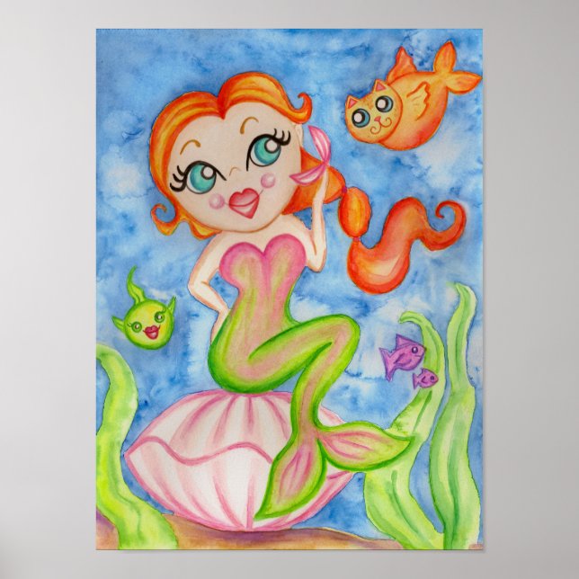 Mermaid Art Poster Print (Front)