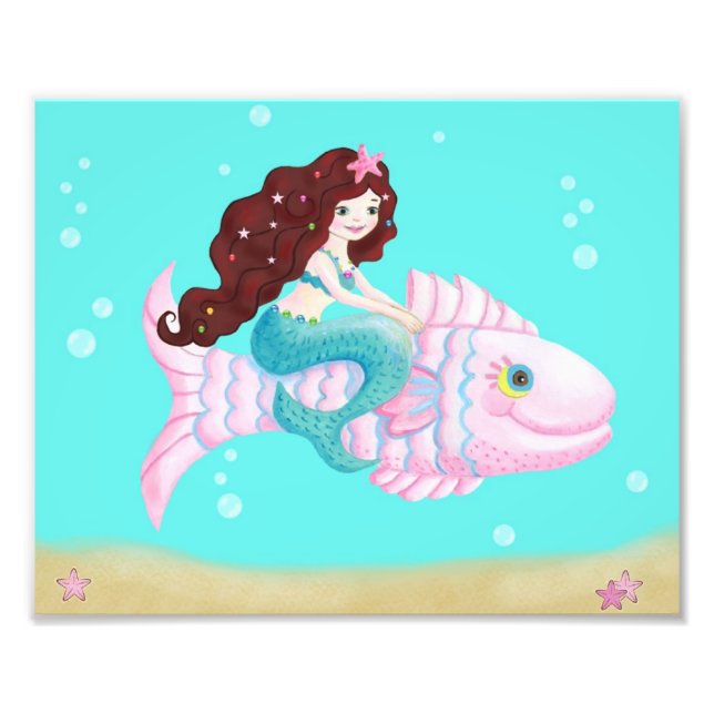 Mermaid art print for kids (Front)