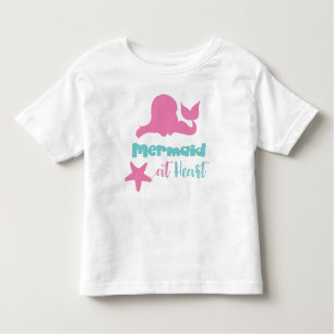 Mermaid At Heart, Mermaid Tail, Mermaid Silhouette Toddler T-Shirt