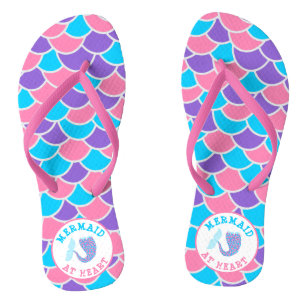Mermaid at Heart Whimsical Scales Pattern Thongs