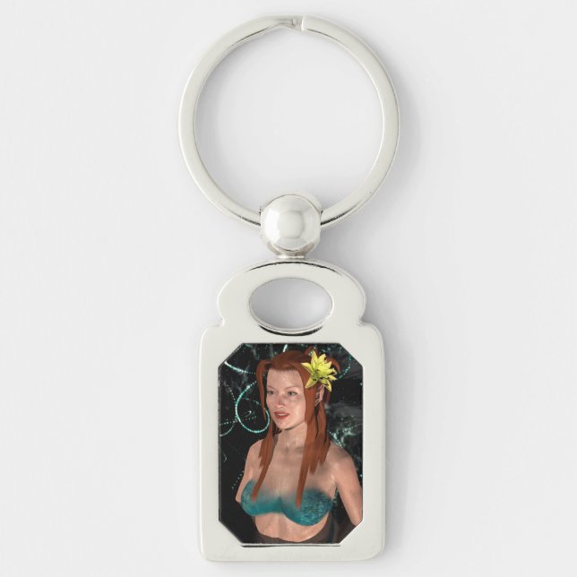Mermaid at Night Key Ring (Front)