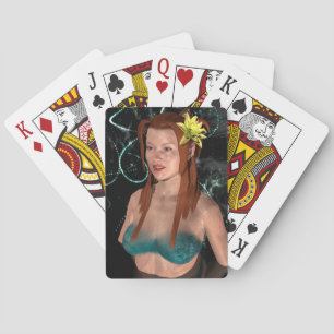 Mermaid at Night Playing Cards