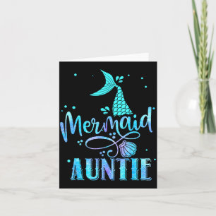 Mermaid auntie funny aunt women family matching card