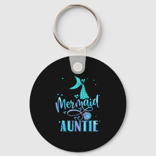 Mermaid auntie funny aunt women family matching key ring