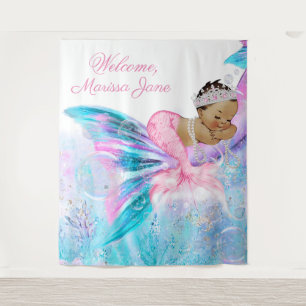 Mermaid Baby Shower Backdrop Ethnic Mermaid Tapestry