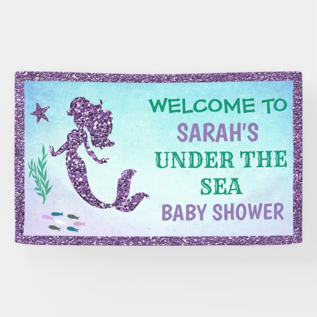 Mermaid Baby Shower Banner (Horizontal)