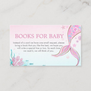 Mermaid Baby Shower Books for Baby Enclosure Card
