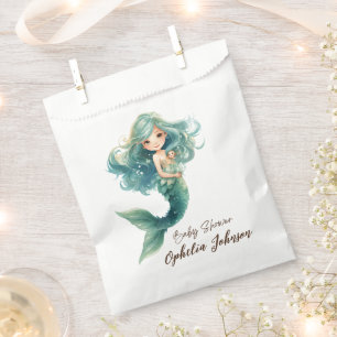 Mermaid Baby Shower Colourful Jellyfish Watercolor Favour Bag