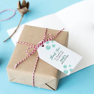 Mermaid Baby Shower Colourful Jellyfish Watercolor Gift Tags