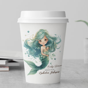 Mermaid Baby Shower Colourful Jellyfish Watercolor Paper Cups